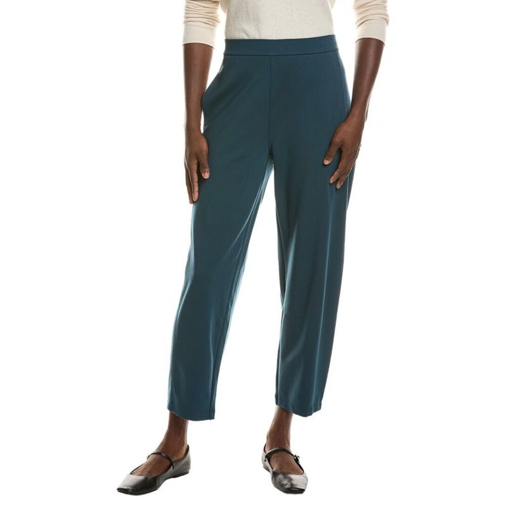 Eileen Fisher Womens Ankle Lantern Pant, Green